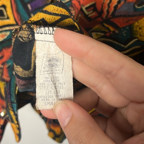 Vintage 1980s Marnie West Union Made cropped button up collared top size small - Picture 7 of 8